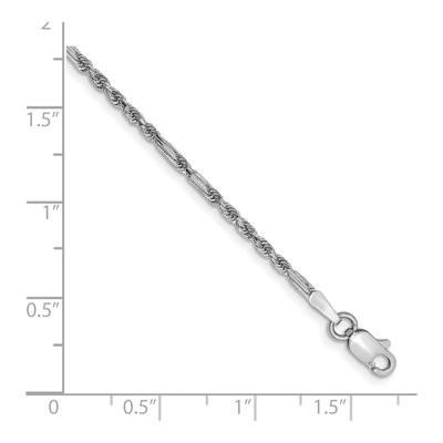 14K White Gold 1.8mm Diamond-Cut Milano Rope Chain Bracelet – view 2