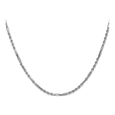 14K White Gold 2.5mm Diamond-Cut Rope Chain – view 3