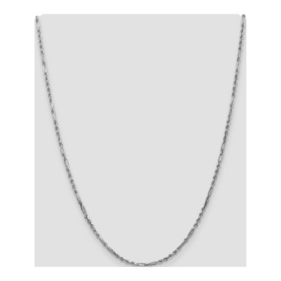 14K White Gold 2.5mm Diamond-Cut 24-Inch Milano Rope Chain – view 5