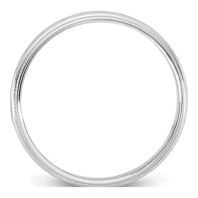 14K White Gold 3.5mm Domed Milgrain Wedding Band – view 2