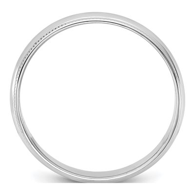 14K White Gold 4.5mm Domed Milgrain Wedding Band – view 2