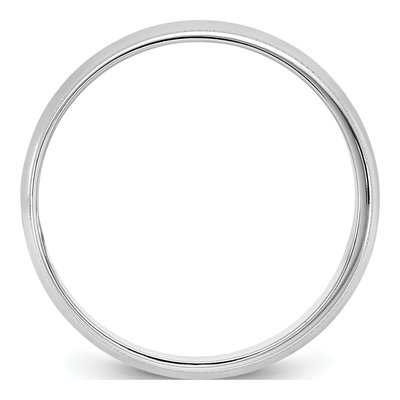 14K White Gold 5.5mm Milgrain Half Round Wedding Band – view 2