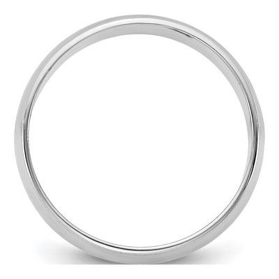 14K White Gold 7mm Milgrain Half Round Wedding Band – view 2