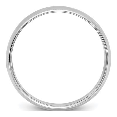 14K White Gold 8mm Domed Milgrain Wedding Band – view 2