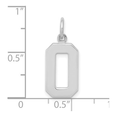 14K White Gold Number 0 Charm – view 5