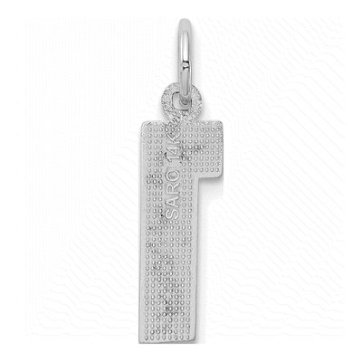 14K White Gold Number 1 Charm – view 4