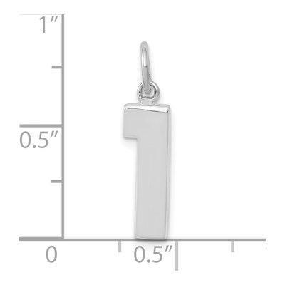 14K White Gold Number 1 Charm – view 5