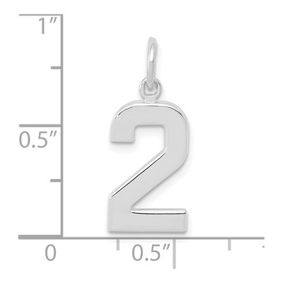 14K White Gold Number 2 Charm – view 5