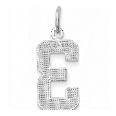14K White Gold Number 3 Charm – view 4
