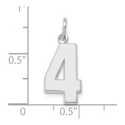 14K White Gold Number 4 Pendant – view 5