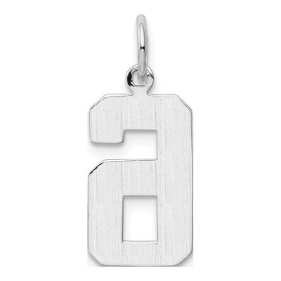 14K White Gold Number 6 Pendant – view 4