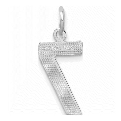 14K White Gold Number 7 Charm – view 4