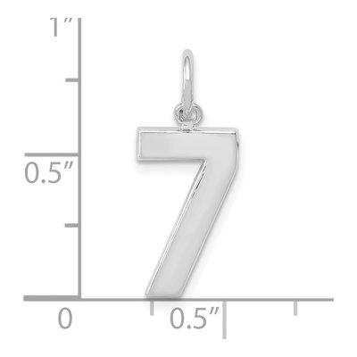 14K White Gold Number 7 Charm – view 5