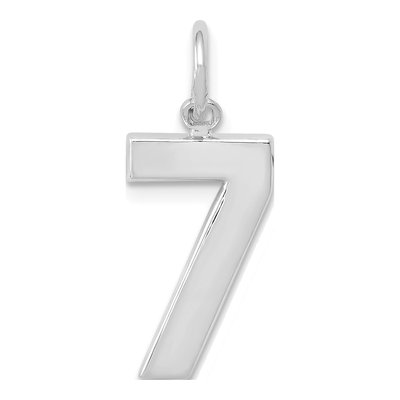 14K White Gold Number 7 Charm