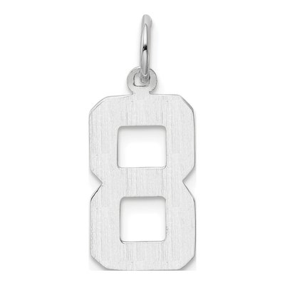 14K White Gold Number 8 Pendant – view 4