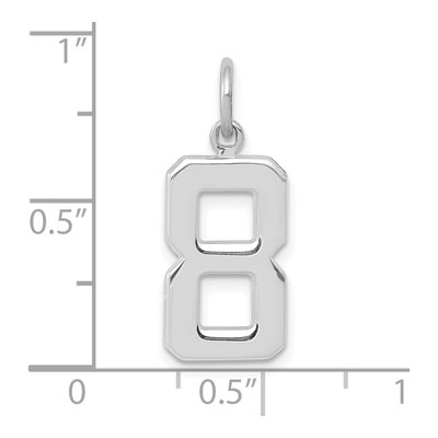 14K White Gold Number 8 Pendant – view 5