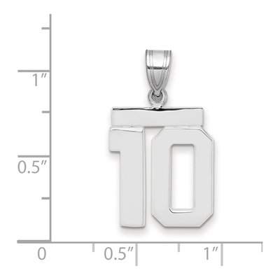 14K White Gold Number 10 Charm – view 2