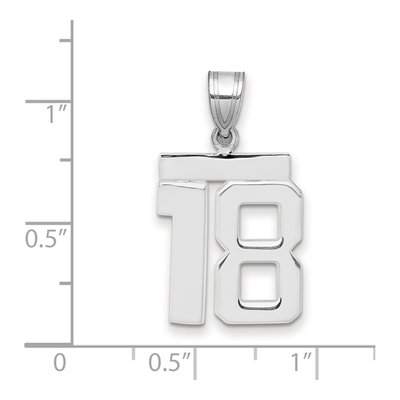 14K White Gold Number 18 Charm – view 3