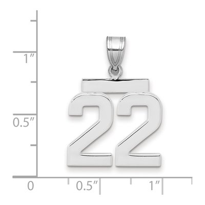 14K White Gold Number 22 Charm – view 2