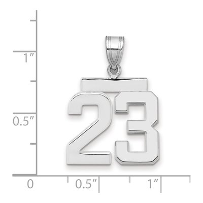 14K White Gold Number 23 Pendant – view 3
