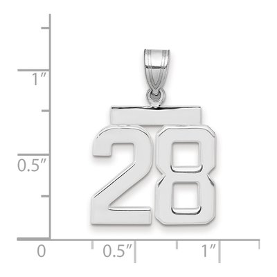 14K White Gold Number 28 Charm – view 2