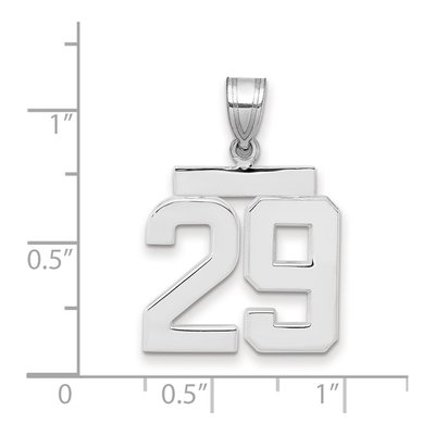 14K White Gold Number 29 Pendant – view 3