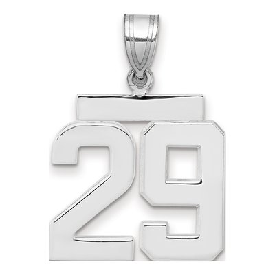14K White Gold Number 29 Pendant