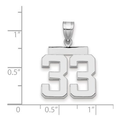 14K White Gold Number 33 Charm – view 2