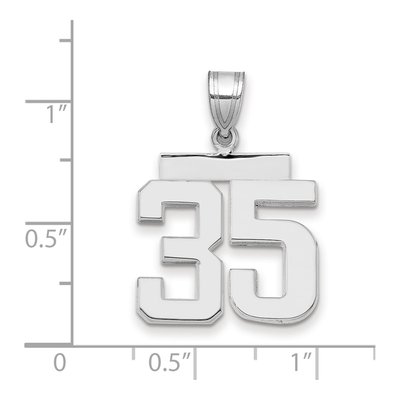 14K White Gold Number 35 Charm – view 2