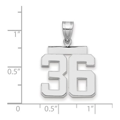 14K White Gold Number 36 Charm – view 2