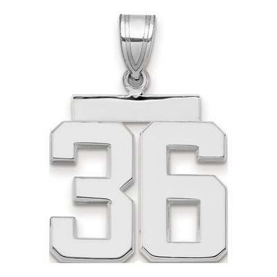 14K White Gold Number 36 Charm