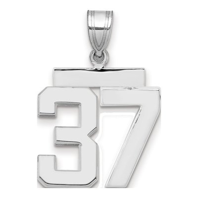 14K White Gold Number 37 Pendant