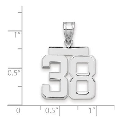 14K White Gold Number 38 Pendant – view 2