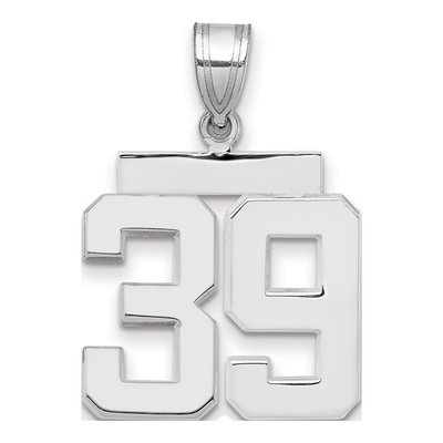 14K White Gold Number 39 Pendant