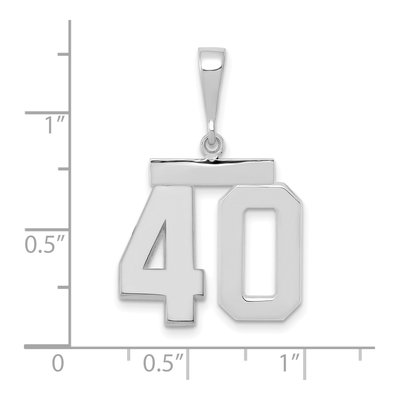14K White Gold Number 40 Pendant – view 2