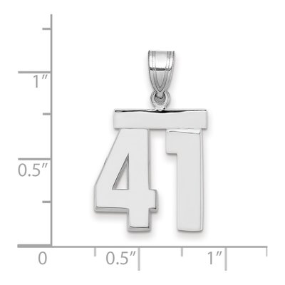 14K White Gold Number 41 Charm – view 3