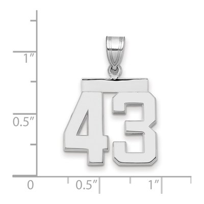 14K White Gold Number 43 Charm – view 2