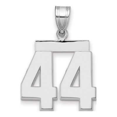 14K White Gold Number 44 Pendant