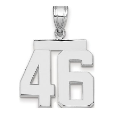 14K White Gold Number 46 Pendant