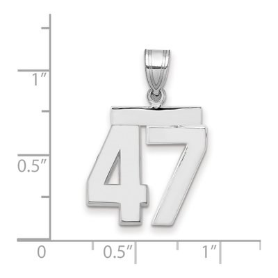 14K White Gold Number 47 Charm – view 2