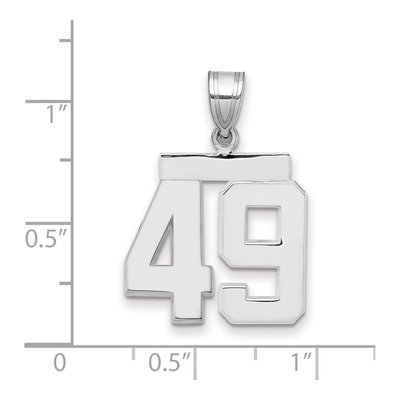 14K White Gold Number 49 Charm – view 2