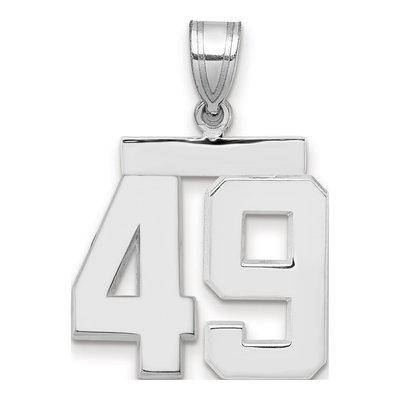 14K White Gold Number 49 Charm