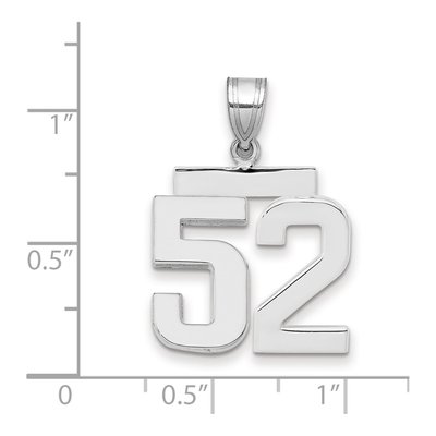 14K White Gold Number 52 Pendant – view 2