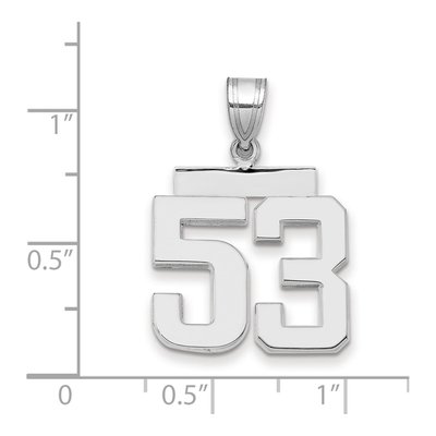 14K White Gold Number 53 Pendant – view 3