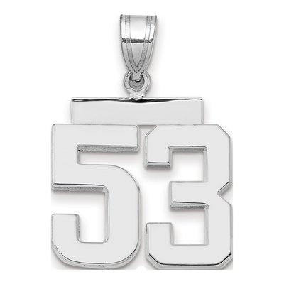 14K White Gold Number 53 Pendant