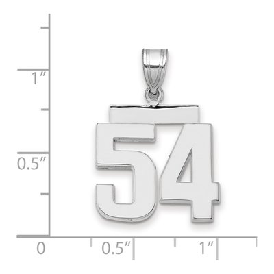 14K White Gold Number 54 Pendant – view 2