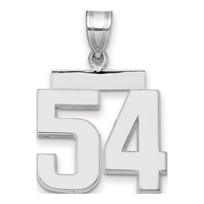 14K White Gold Number 54 Pendant