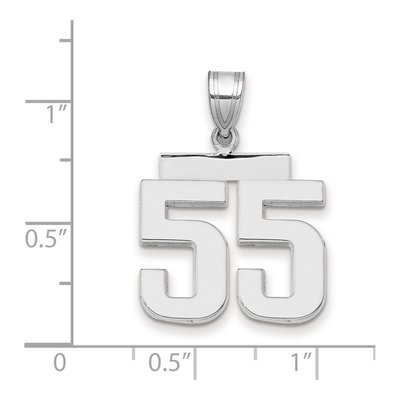 14K White Gold Number 55 Pendant – view 3