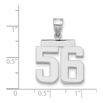 14K White Gold Number 56 Charm – view 2