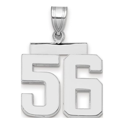 14K White Gold Number 56 Charm